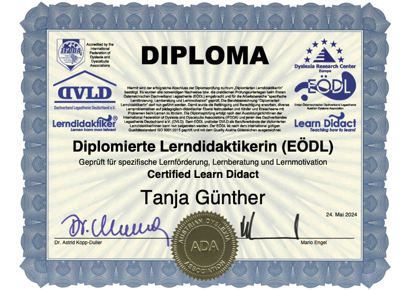 Diplom Lerndidaktikerin